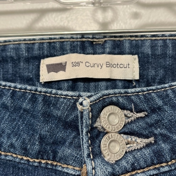 Levis Strauss 529 Curvy Bootcut Jeans High Rise Blue Medium Wash Denim W33 L30 - Picture 2 of 7